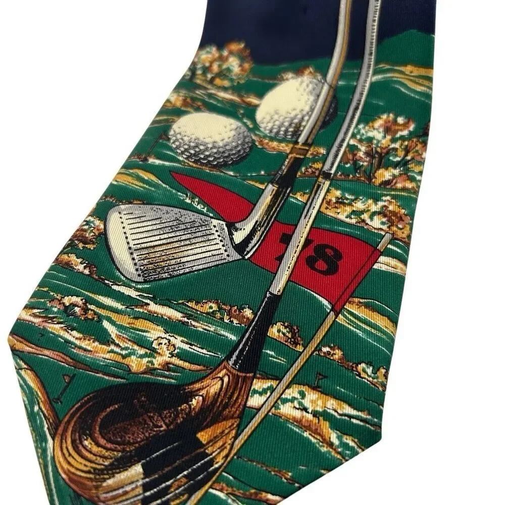 Robert Talbott For Franklin's Golf Silk Necktie Tie